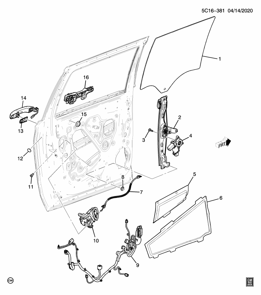 GM 84678971 WINDOW-RR S/D