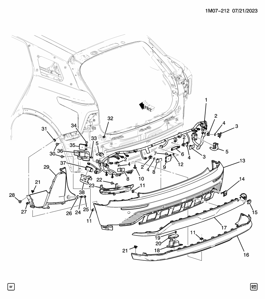 GM 26466530 FASCIA PKG-RR BPR UPR *SERV PRIMER