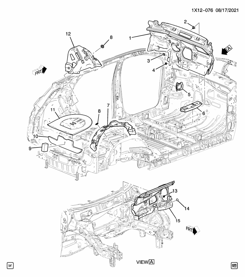 GM 84118216 Insulator-Floor Panel Tunnel Panel Front
