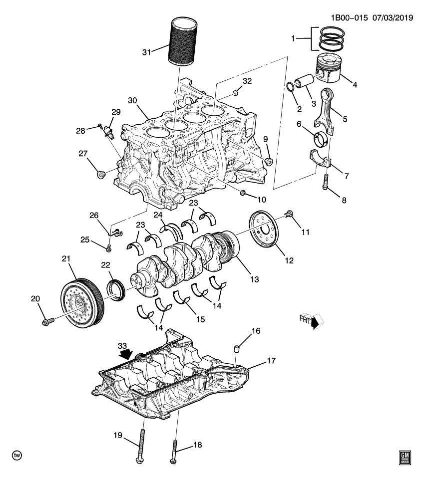 GM 55572084 Bolt/Screw-Lower Crankcase