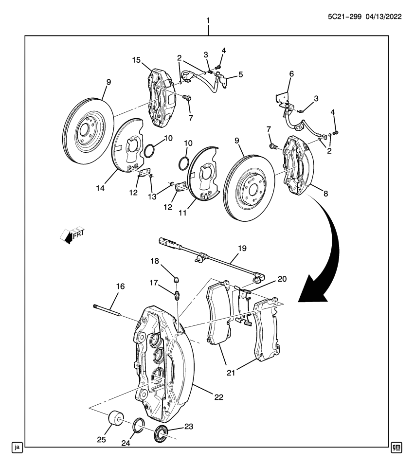 GM 84332702 CALIPER ASM-FRT BRK (W/O BRK PADS & BRKT