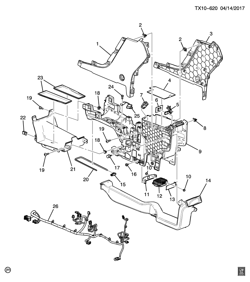 GM 84670887 HARNESS ASM-F/FLR CNSL WRG