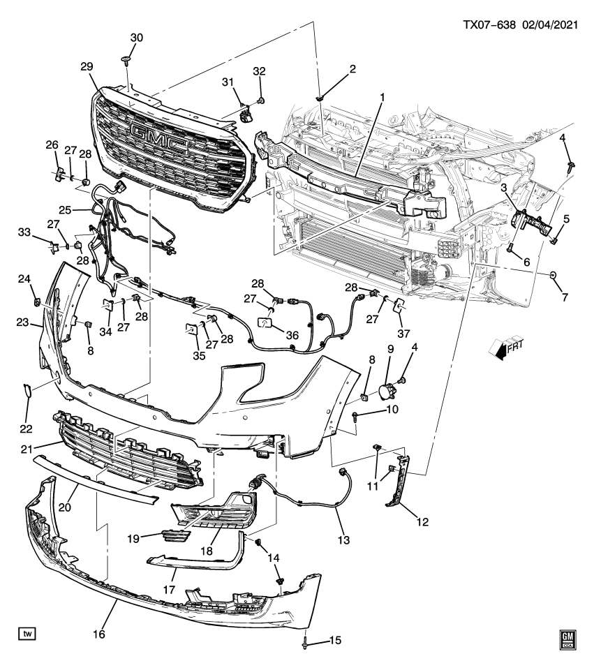 GM 84406683 BRACKET-FRT ADVANCED PARK ASST ALARM SEN