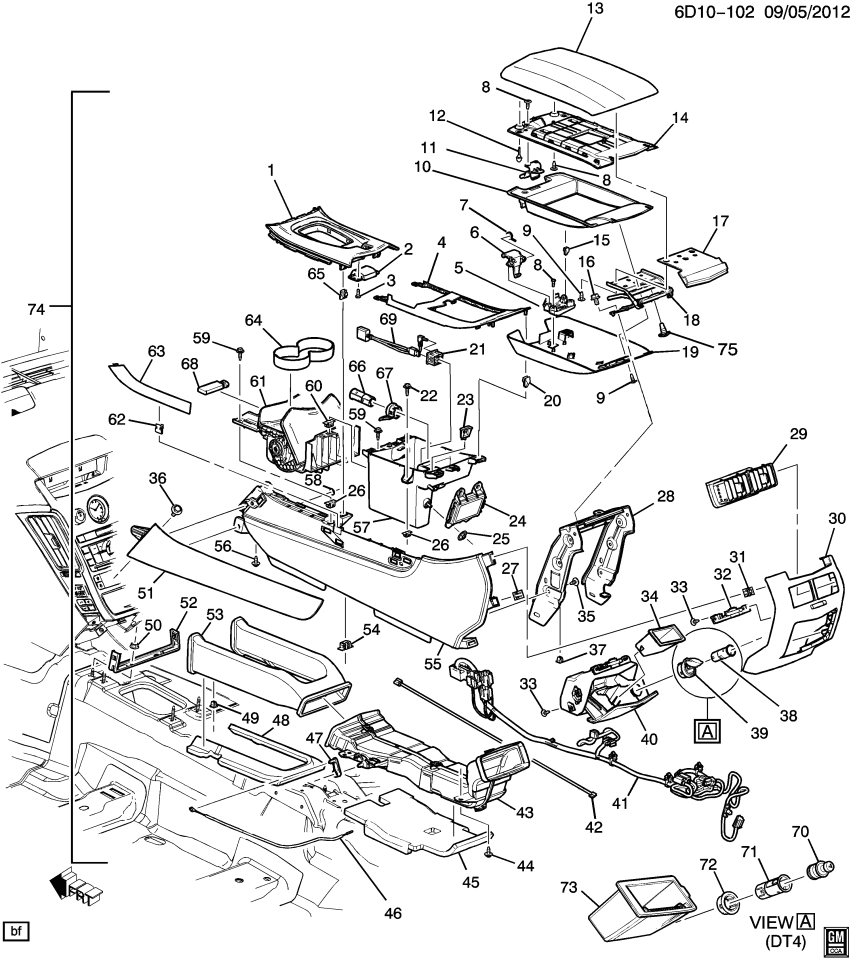 GM 22983601 Console Asm-Front Floor *Titanium