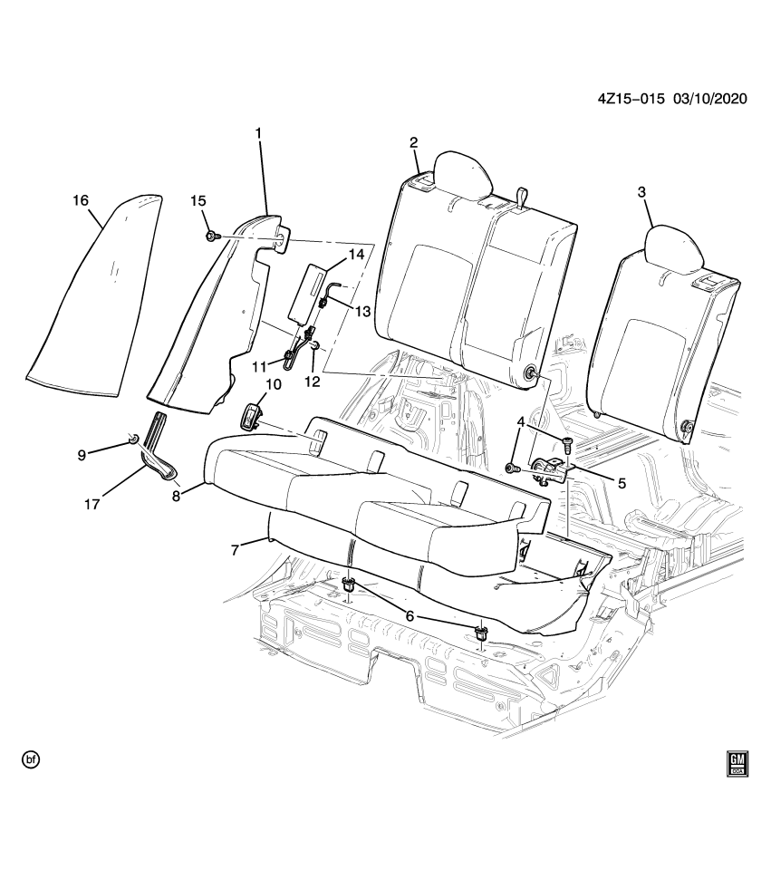 GM 39027177 LINK-R/SEAT CUSH FRM SI