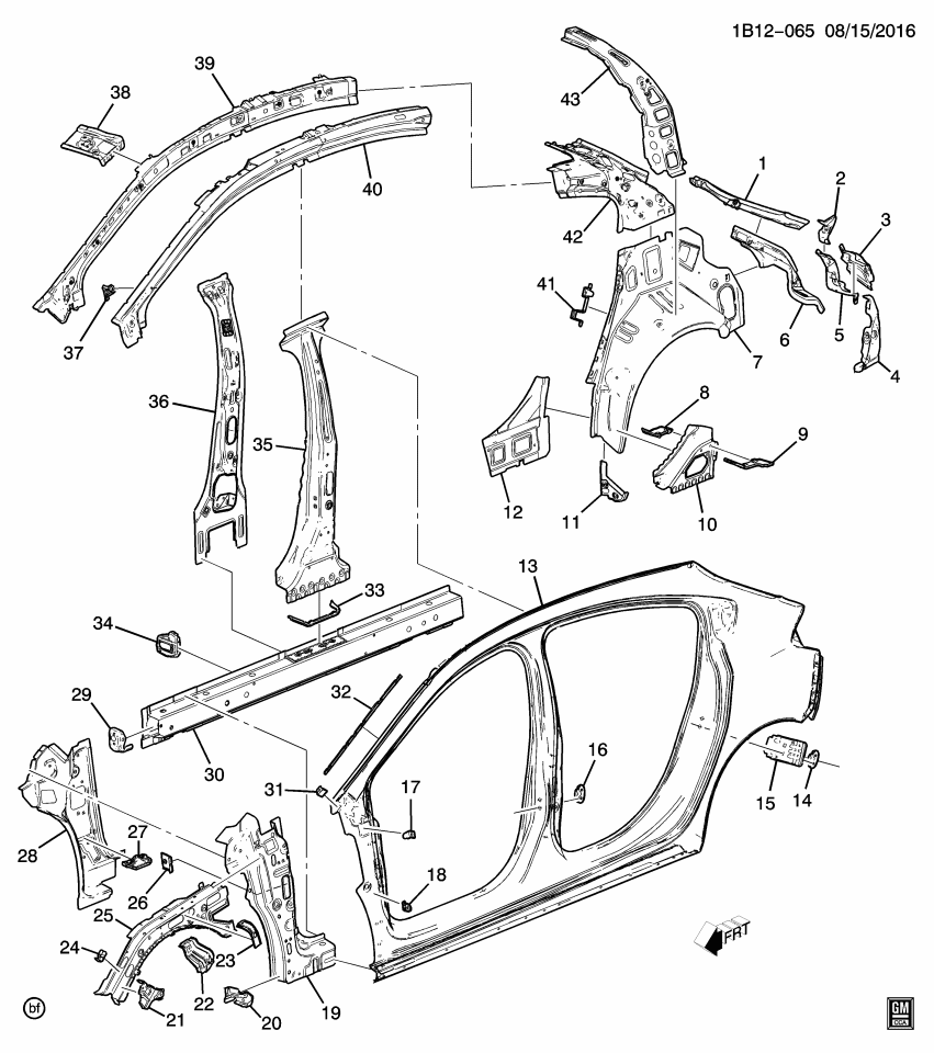 GM 13413519 Plate -Body Side Front Side Door Check Link Anchor
