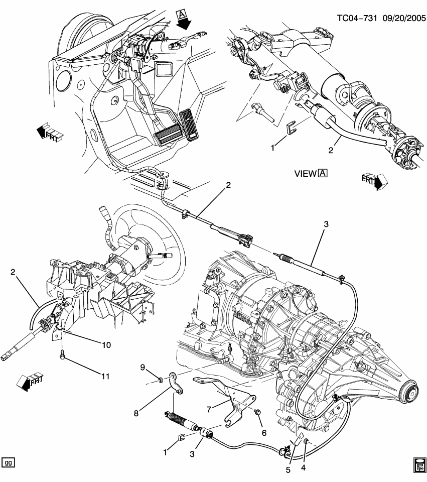 GM 19434387 CABLE KIT,A/TRNS RANGE SEL LVR