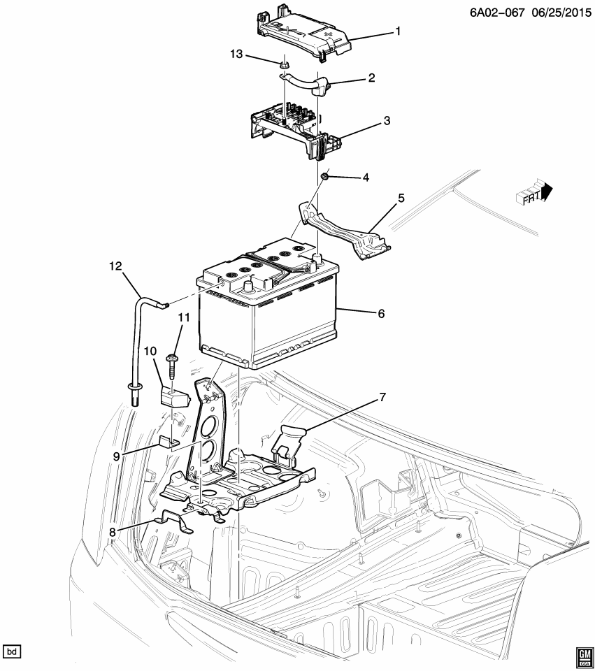 GM 23307828 Stop-Battery Tray