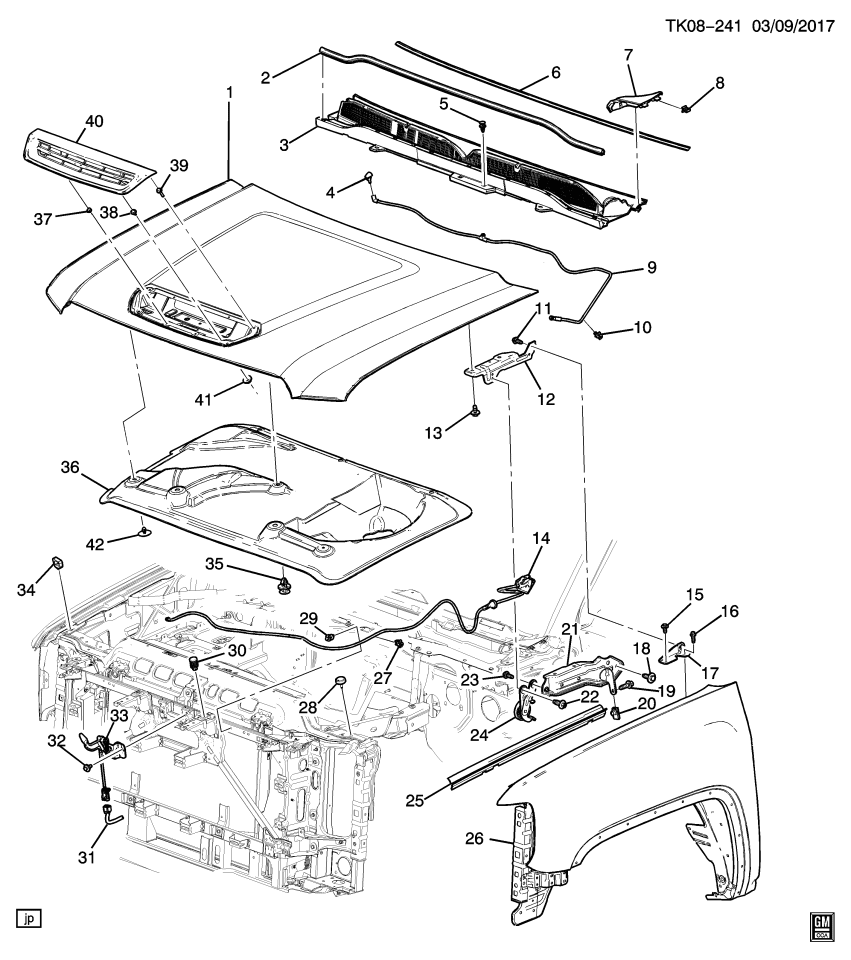 GM 11604110 STUD, HOOD AIR SCOOP