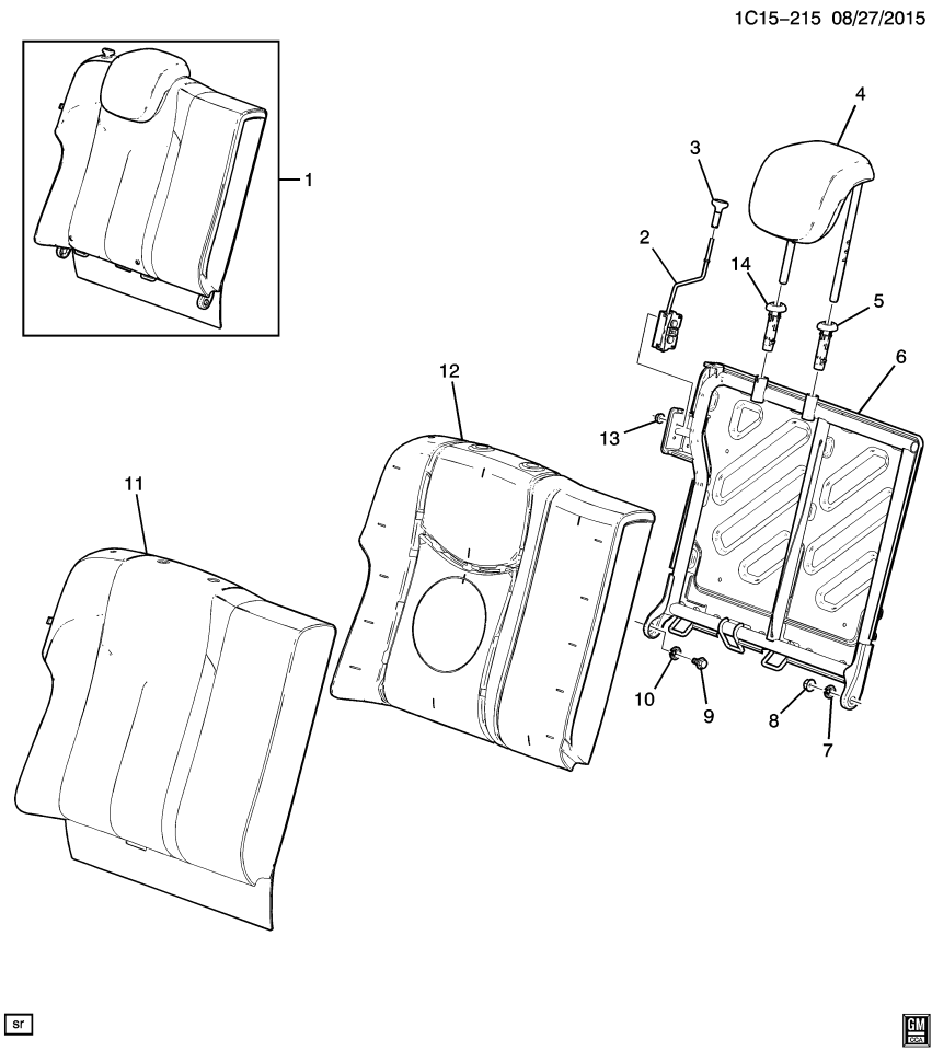 GM 42429115 Bushing-Rear Seat Back Center Pivot