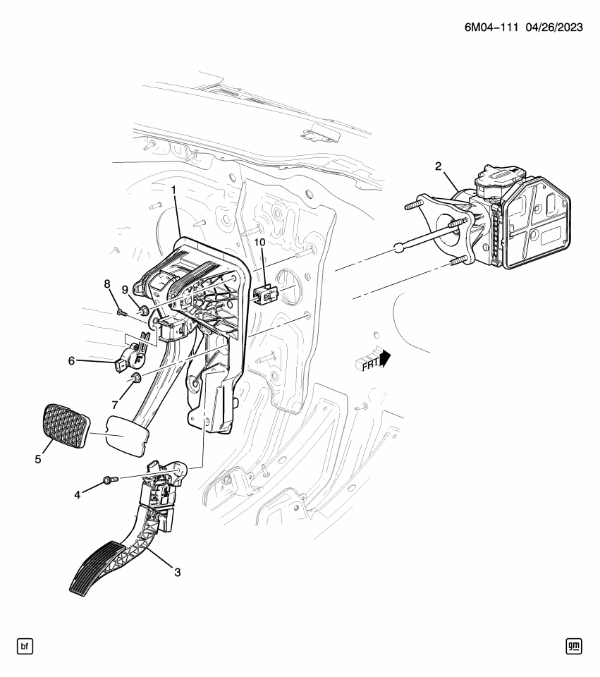 GM 86527046 PEDAL ASM-BRK & ACCEL (W/ BRKT)