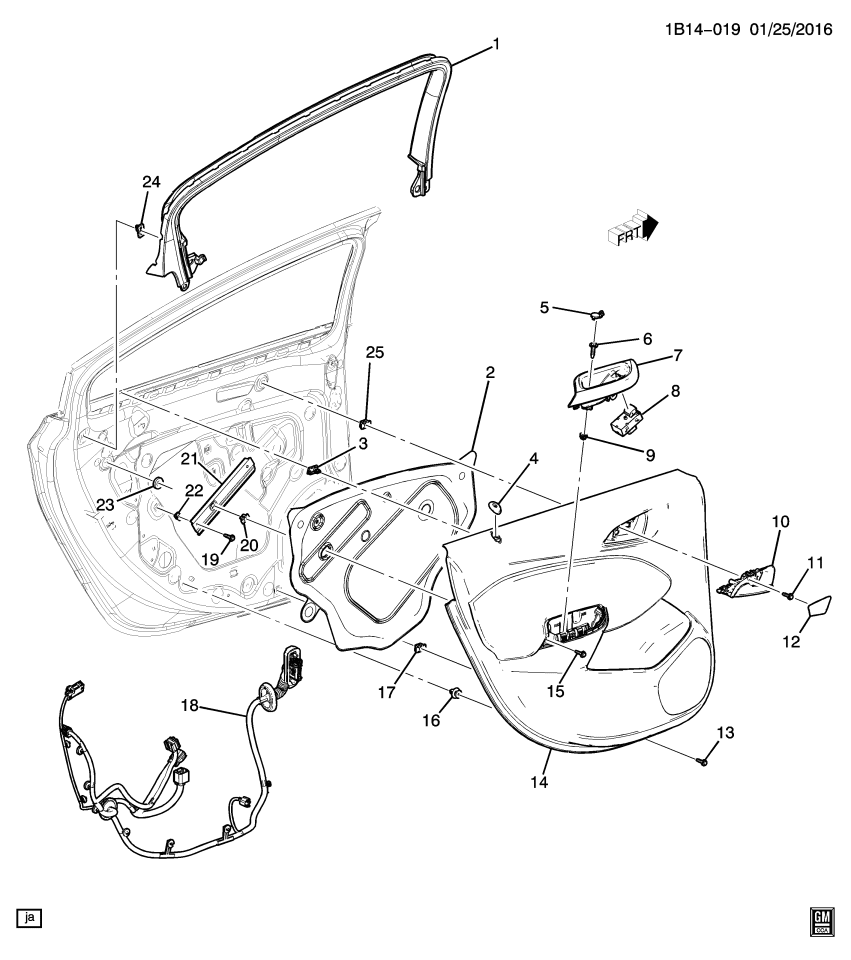 GM 84006922 Trim Asm-Rear Side Door *Black