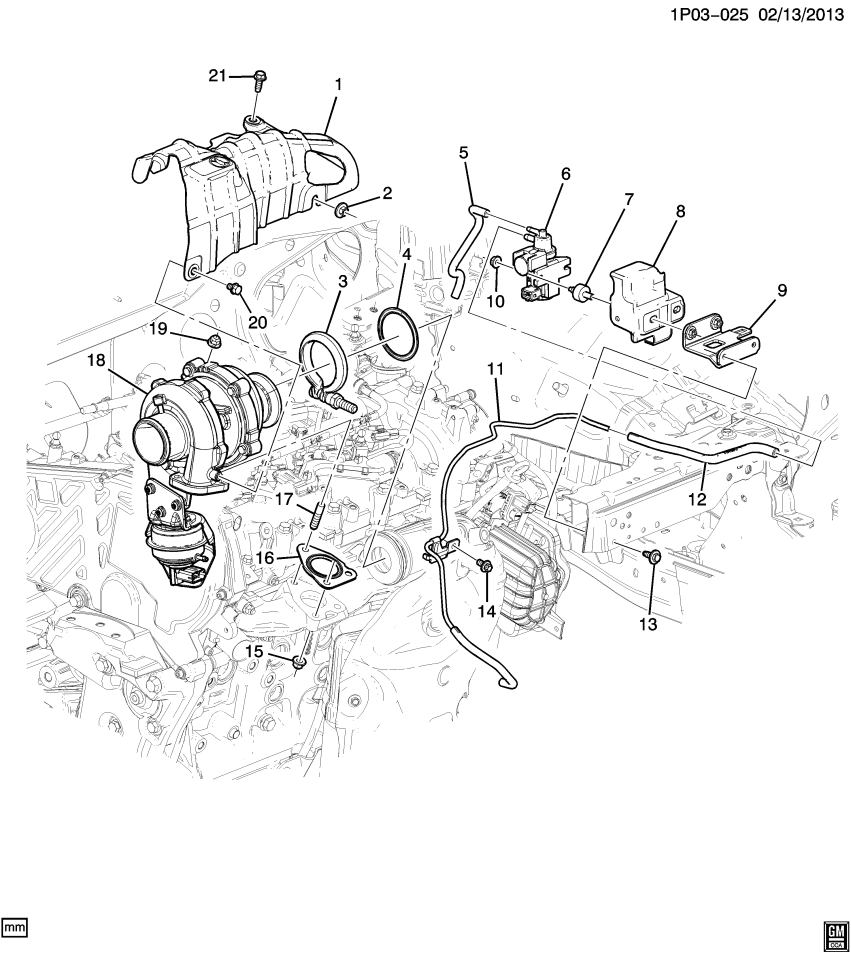 GM 12855384 Bolt/Screw-Turbo Heat Shield