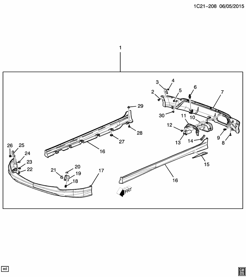 GM 42346144 Extension Asm-Front Bumper Fascia *Service Primer