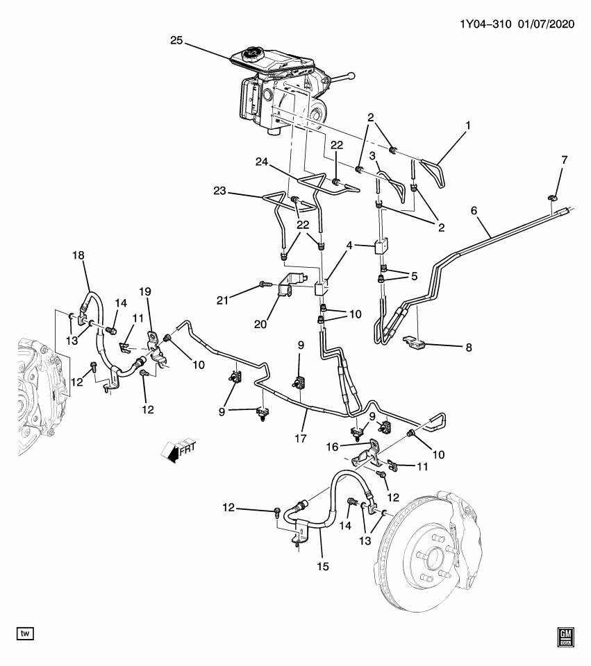 GM 11548307 Brake Hose Bolt