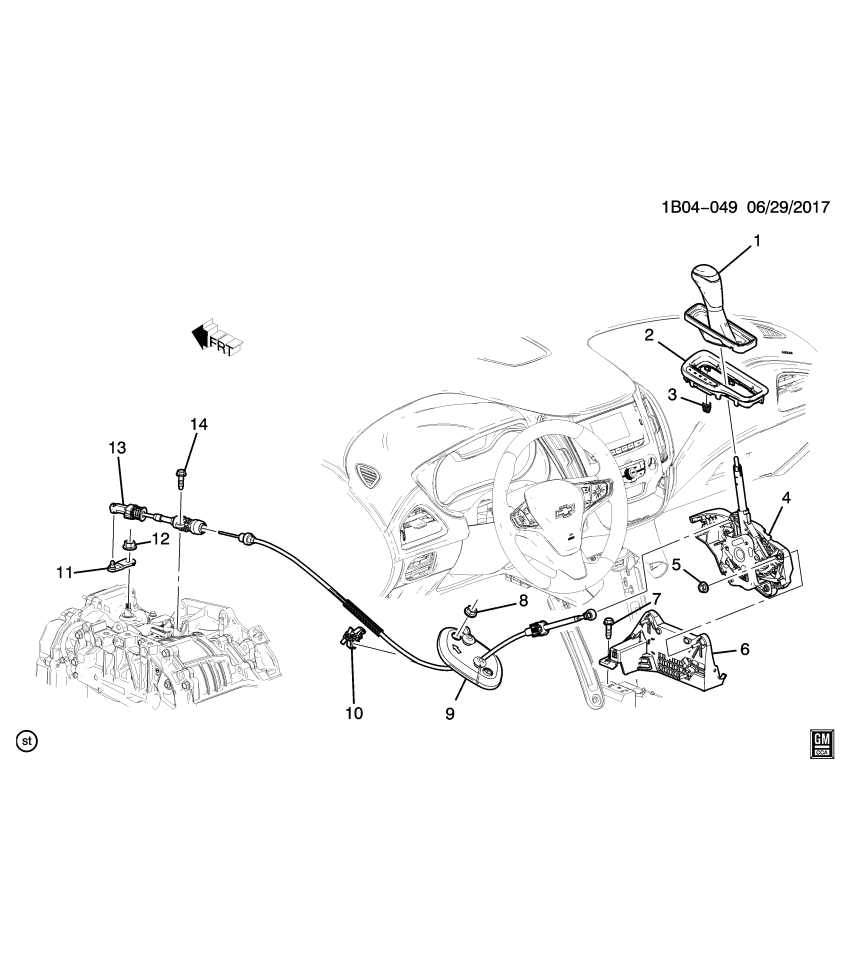 GM 55593382 GUIDE-M/TRNS SEL & SHFT LVR CBL