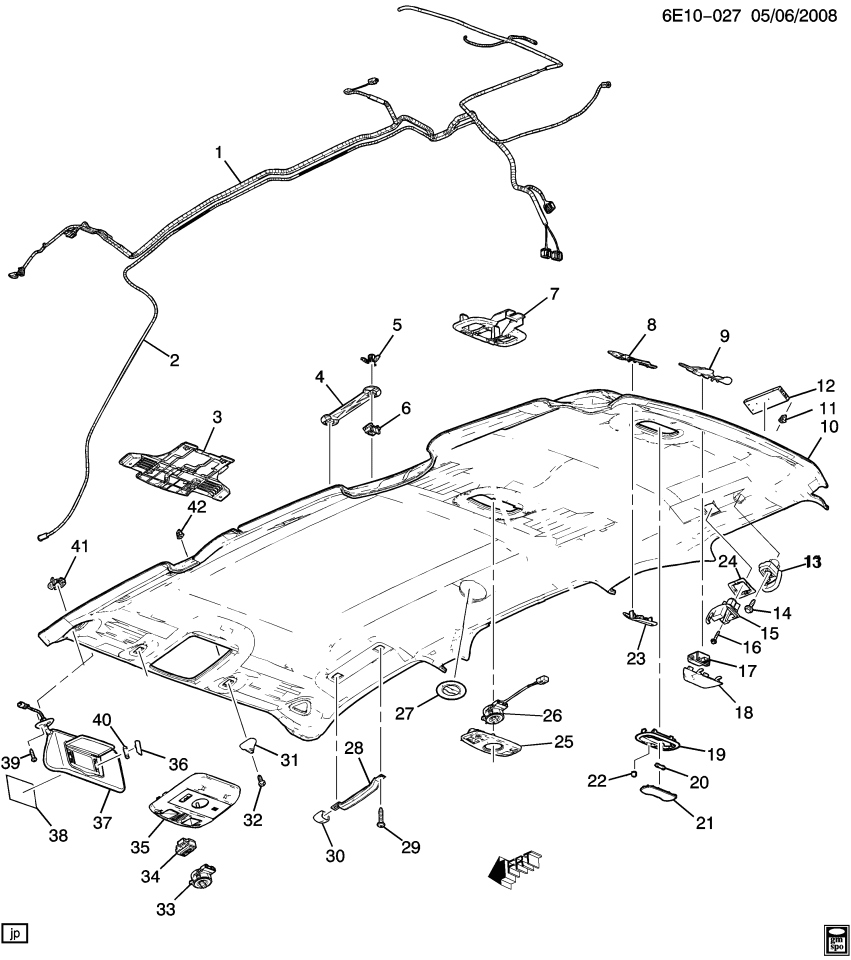 GM 89047506 Lamp Asm, Dome & Reading *Gray