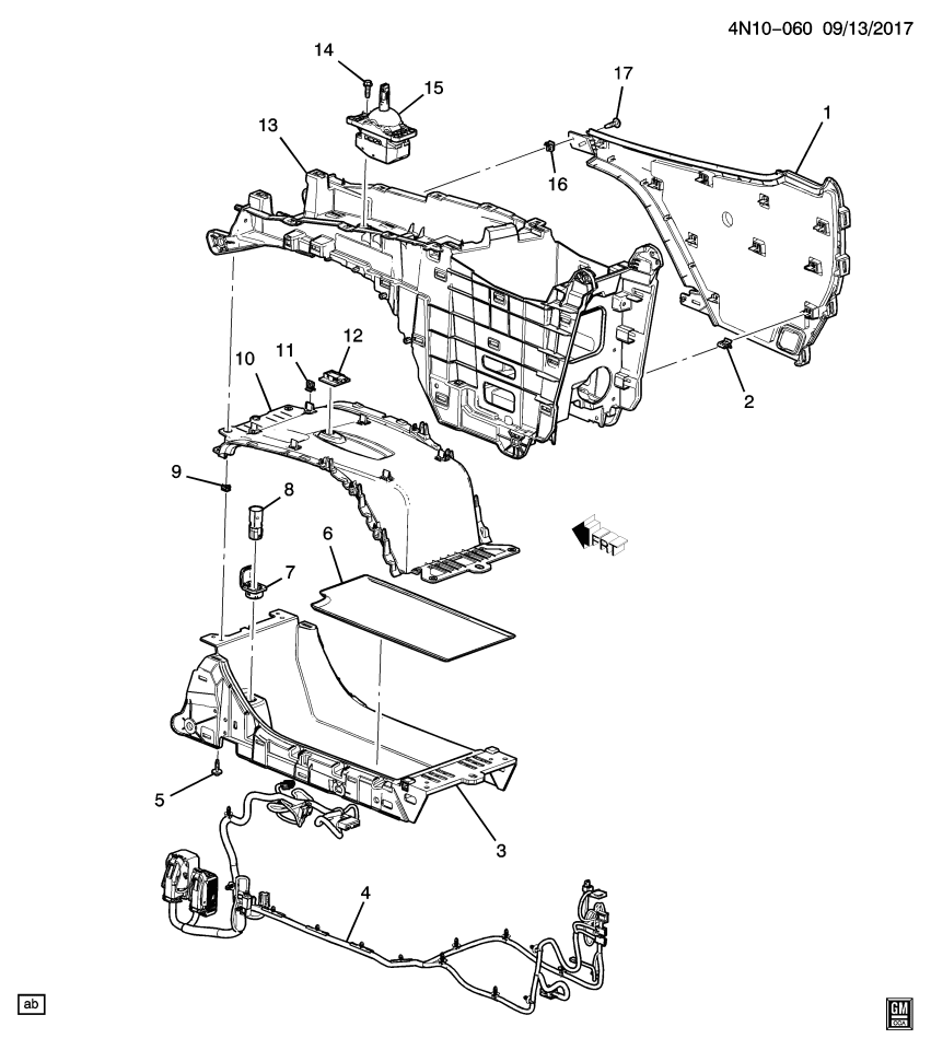 GM 84438477 CONSOLE ASM-F/FLR LWR *BLACK
