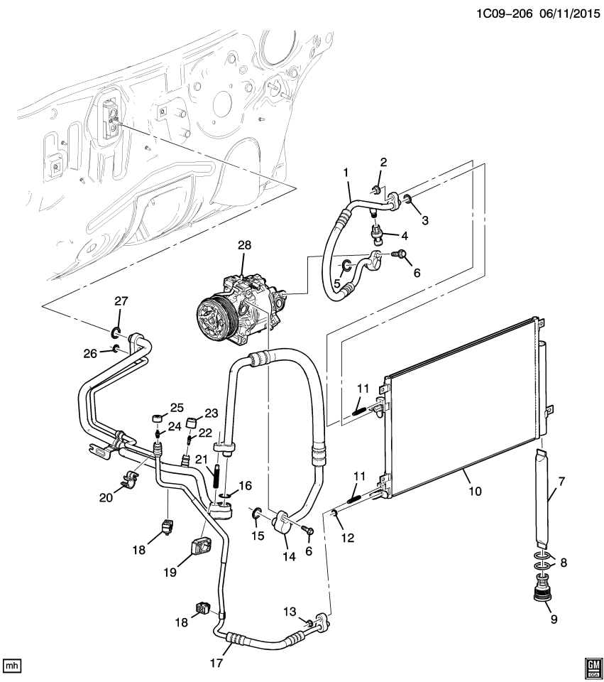 GM 42473817 Clip-A/C Compressor Hose & Evaporator Tube