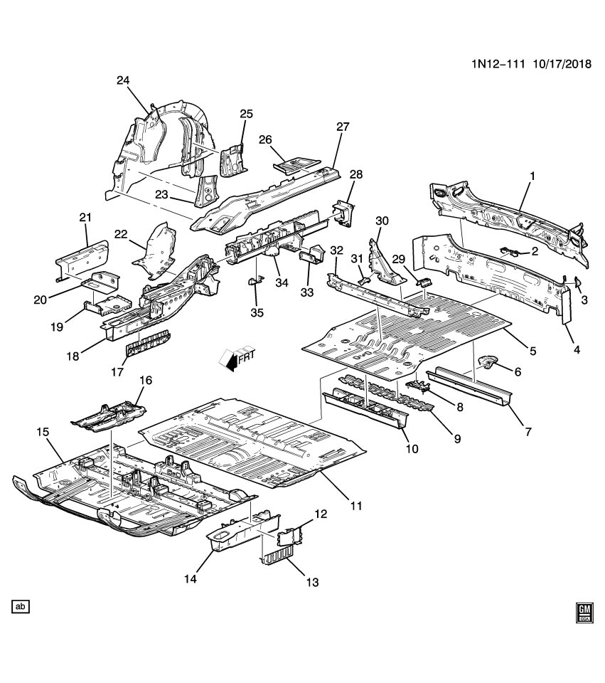 GM 84081137 REINFORCEMENT-RR W/H PNL EXTN