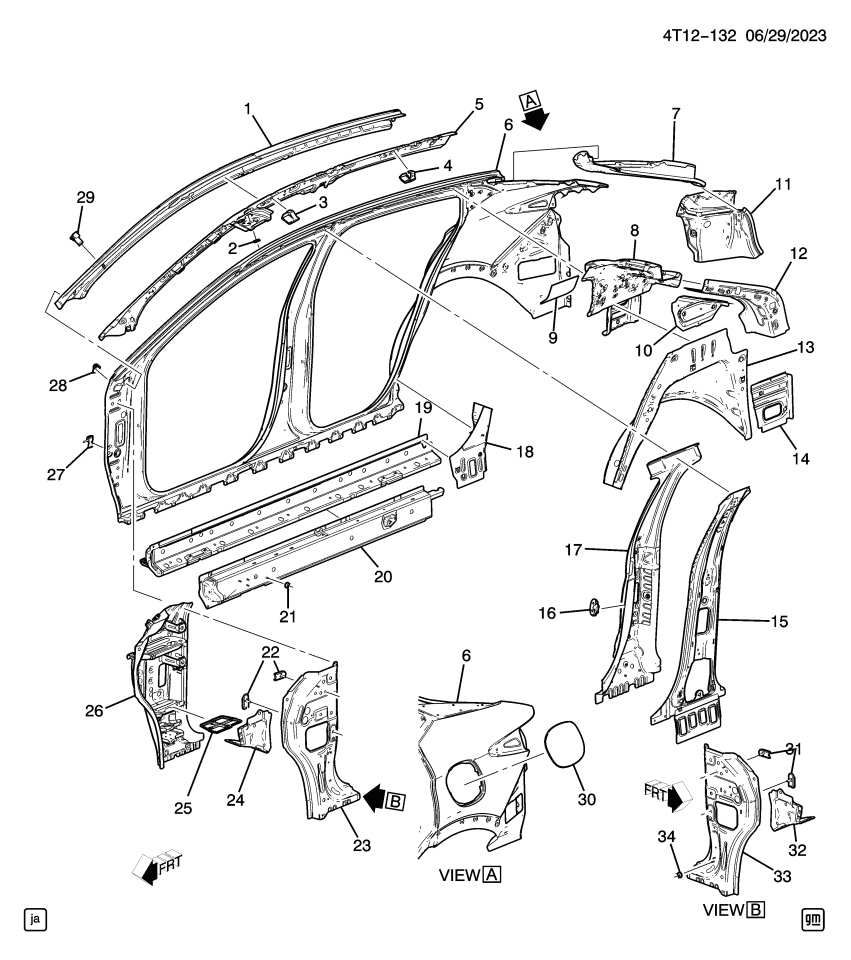GM 60008819 FRAME ASM-W/S INR SI