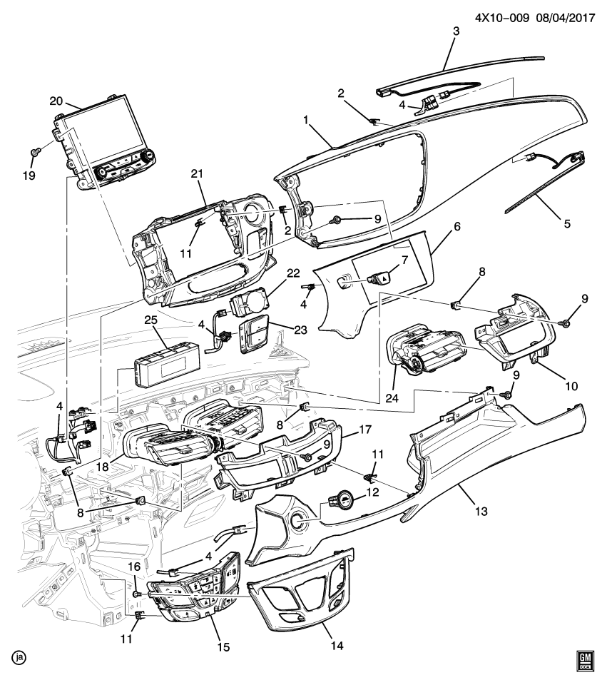 GM 13598154 Heater & Air Conditioner Control Assembly Remote