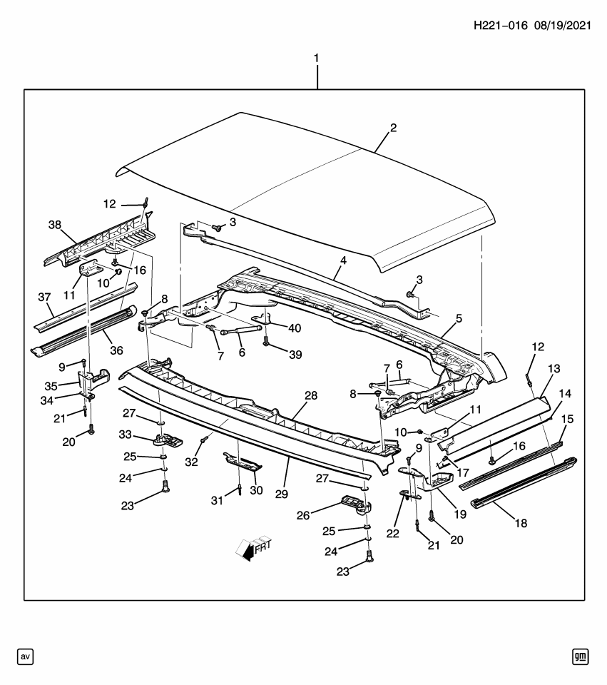 GM 84847830 WEATHERSTRIP ASM-FRT S/D WDO UPR