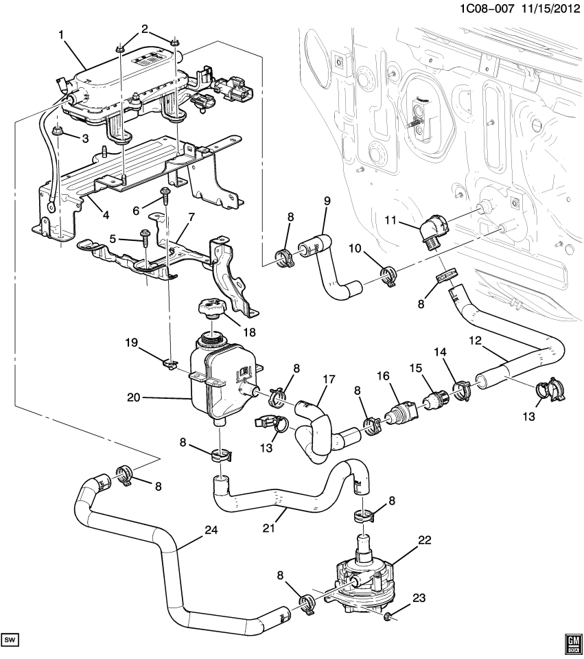 GM 95281131 Hose-Heater Inlet Rear