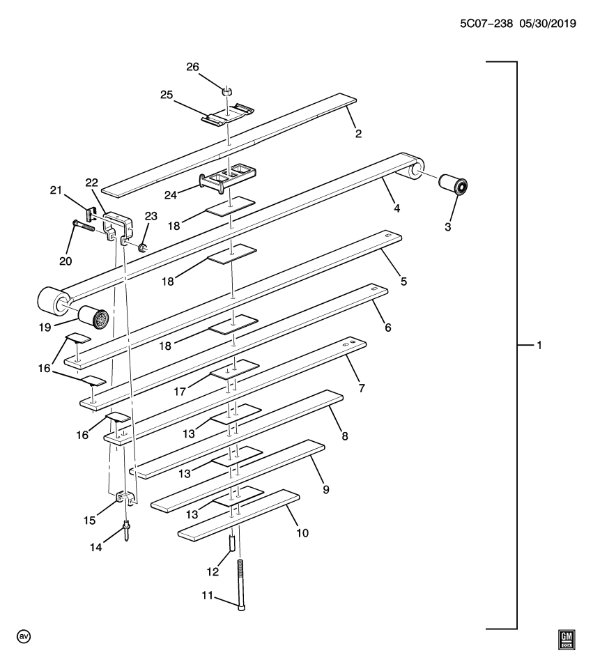 GM 84992020 INSERT KIT-RR SPR LEAF