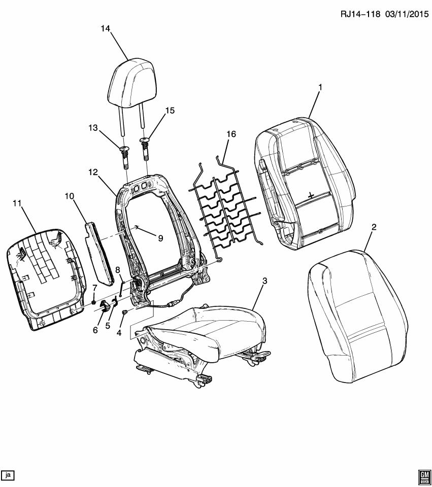 GM 13397378 Cable, Passenger Seat Reclining Actuator