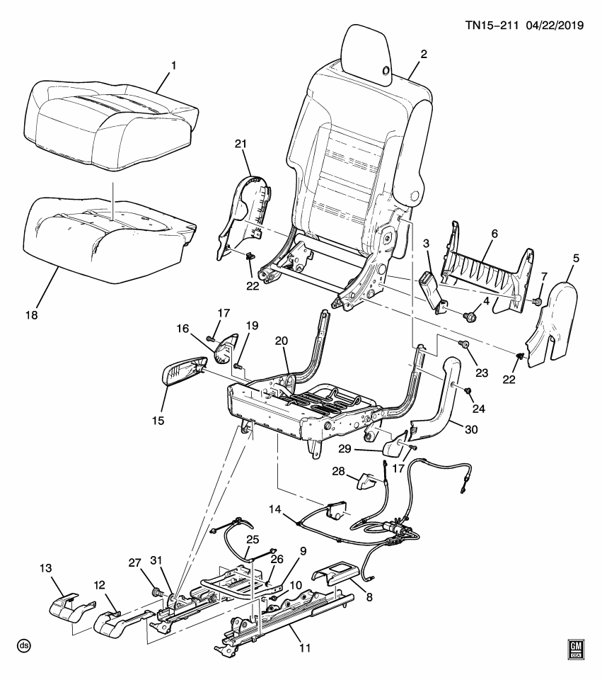 GM 11548049 Bolt, Rear Seat Hinge Finish Cover