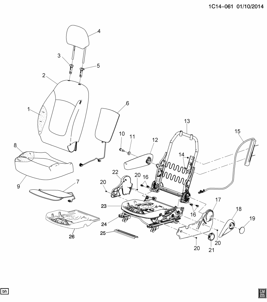 GM 95952663 Nut, Front Seat Back Pivot