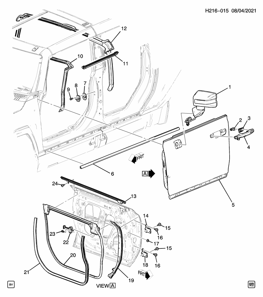 GM 87832110 WEATHERSTRIP ASM-F/TOP RR