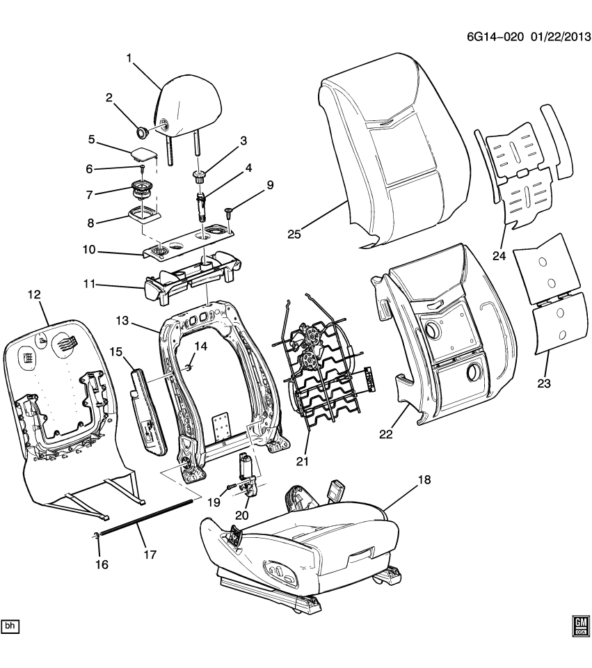 GM 22869085 Cover, Front Seat Back