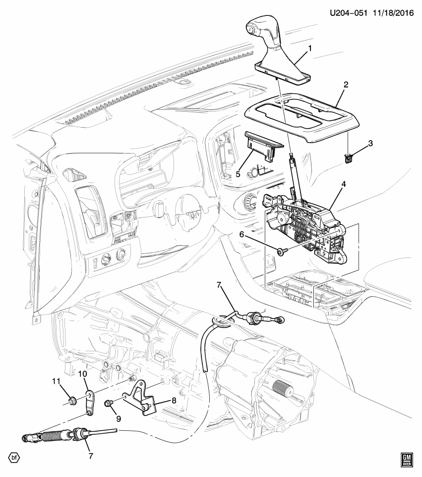 GM 22986703 Lever Asm-Automatic Transmission Range Selector Lever Cable