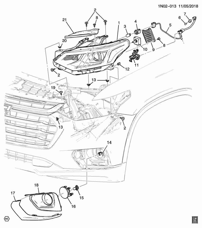 GM 84721418 Front Headlight Assembly