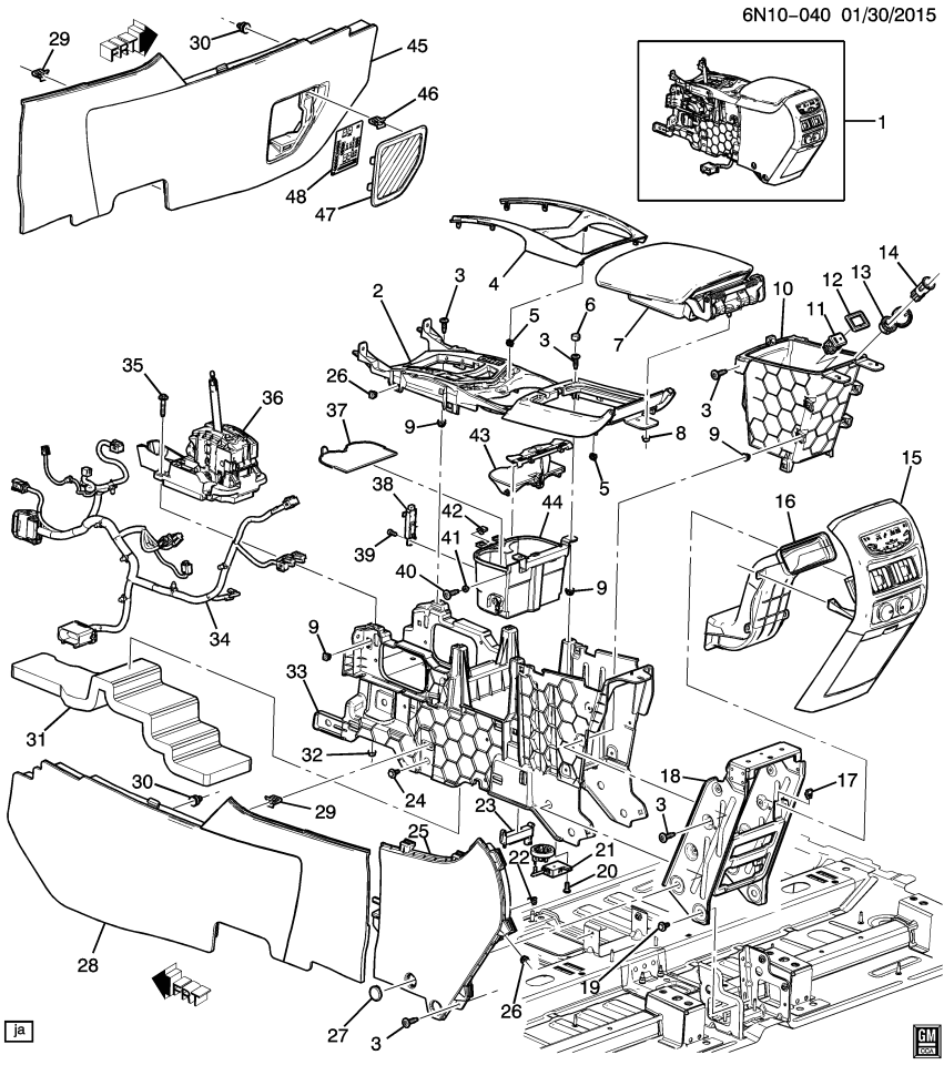 GM 22963331 Bezel-Front Floor Console Compartment