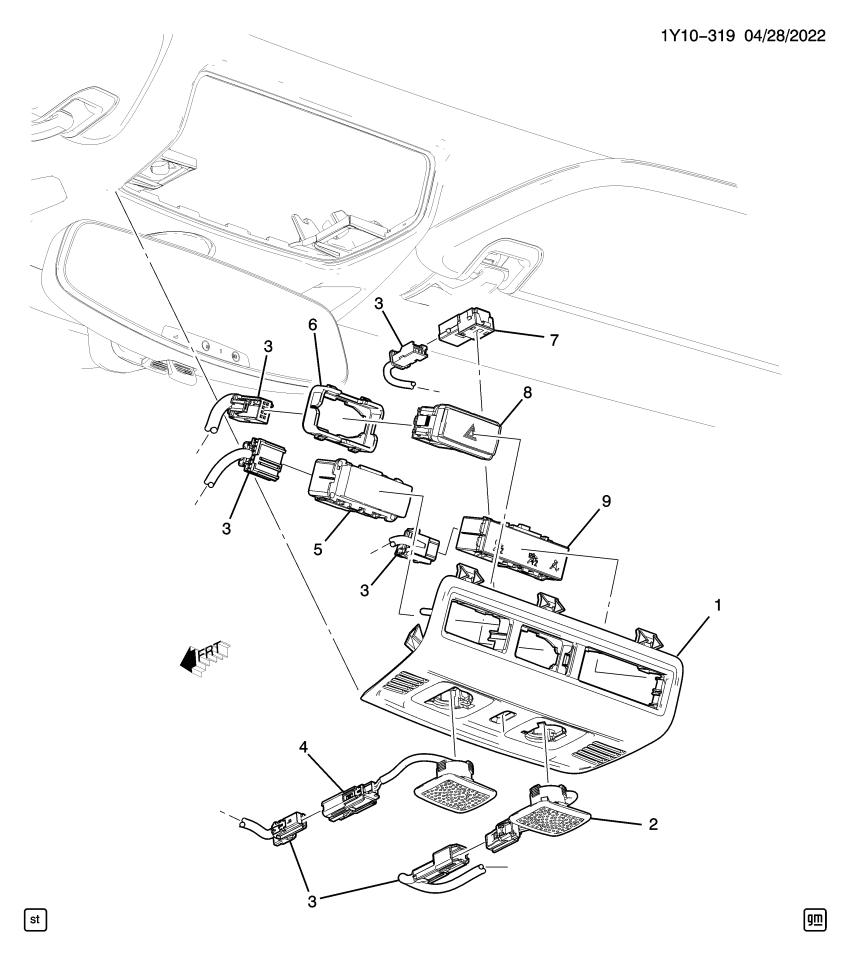 GM 84254552 CONSOLE-RF *LESS FINISH