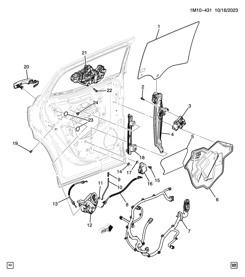GM 85150984 CABLE ASM-RR S/D O/S HDL
