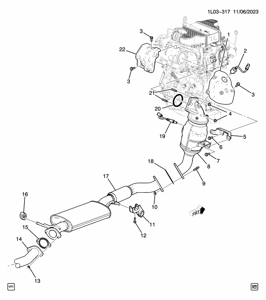GM 26494497 PIPE ASM-EXH FRT