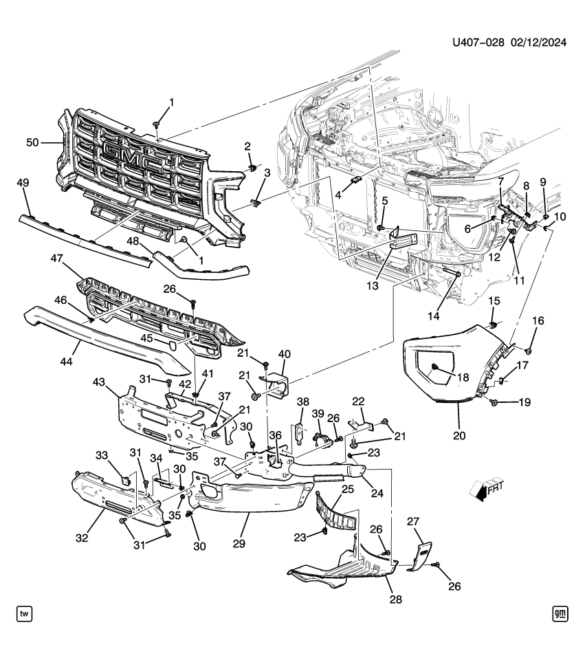 GM 86549860 BRACKET ASM-FRT BPR IMP BAR