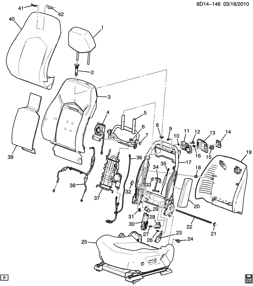 GM 25994445 Spring-Front Seat Head Restraint Adjust Retainer Hook