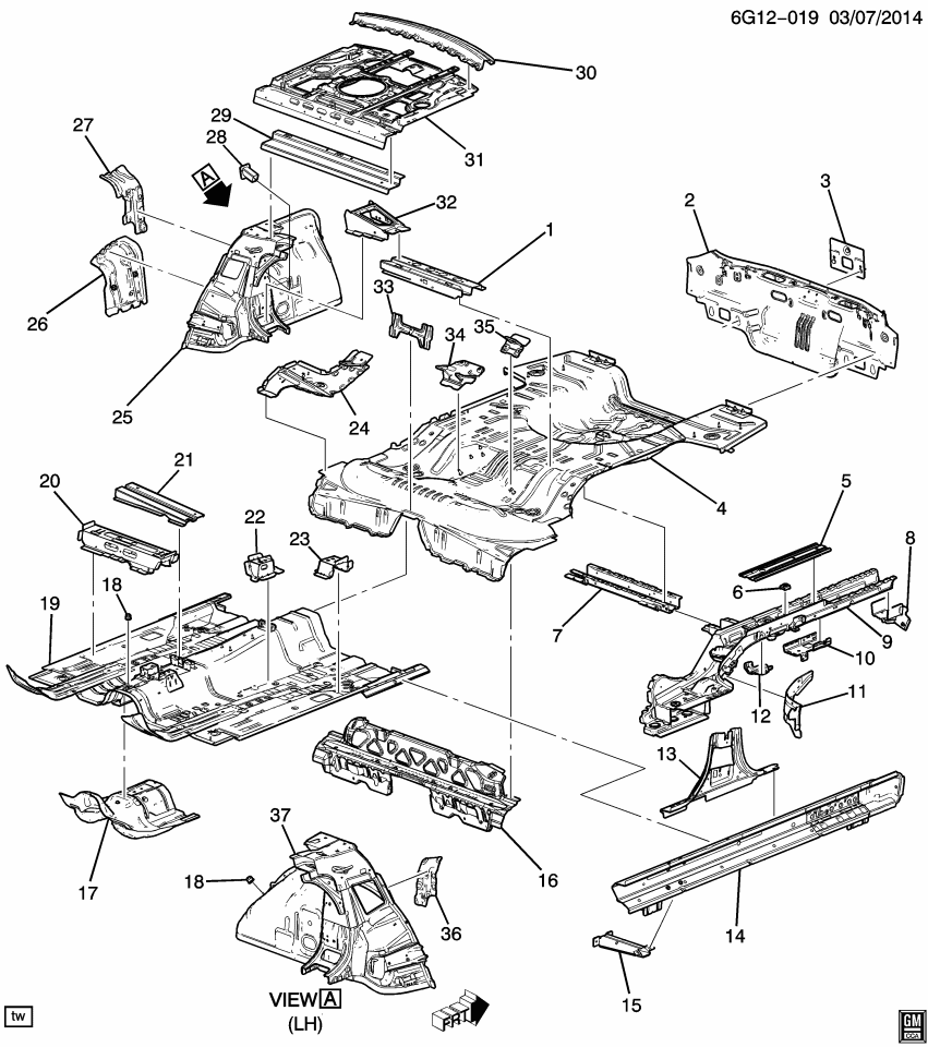 GM 22800318 Extension Asm-Rear Wheelhouse Panel Brace