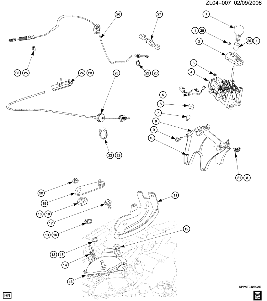 GM 24221694 Nut-Parking/Neutral Position Switch