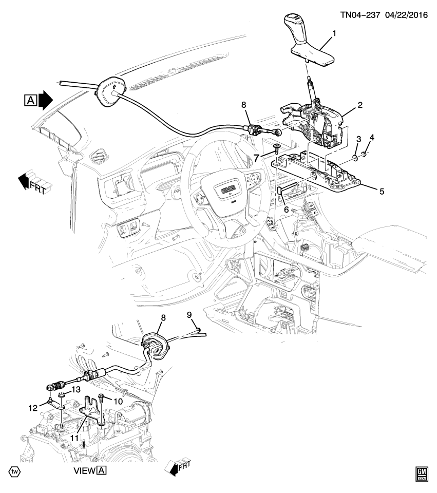 GM 84550888 Shift Control Cable