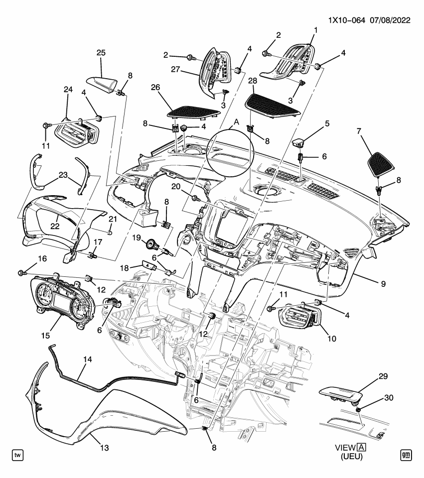 GM 85133233 PANEL ASM-I/P UPR TR *BLACK
