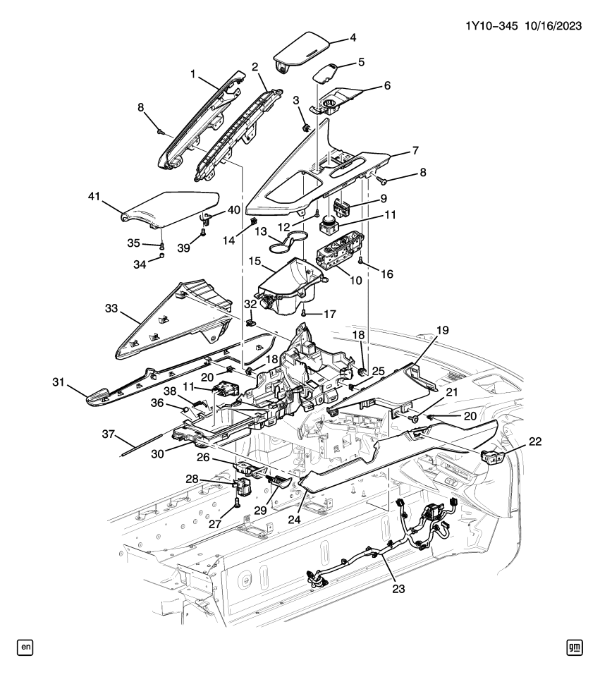 GM 84794326 PLATE ASM-F/FLR CNSL TR *BLACK