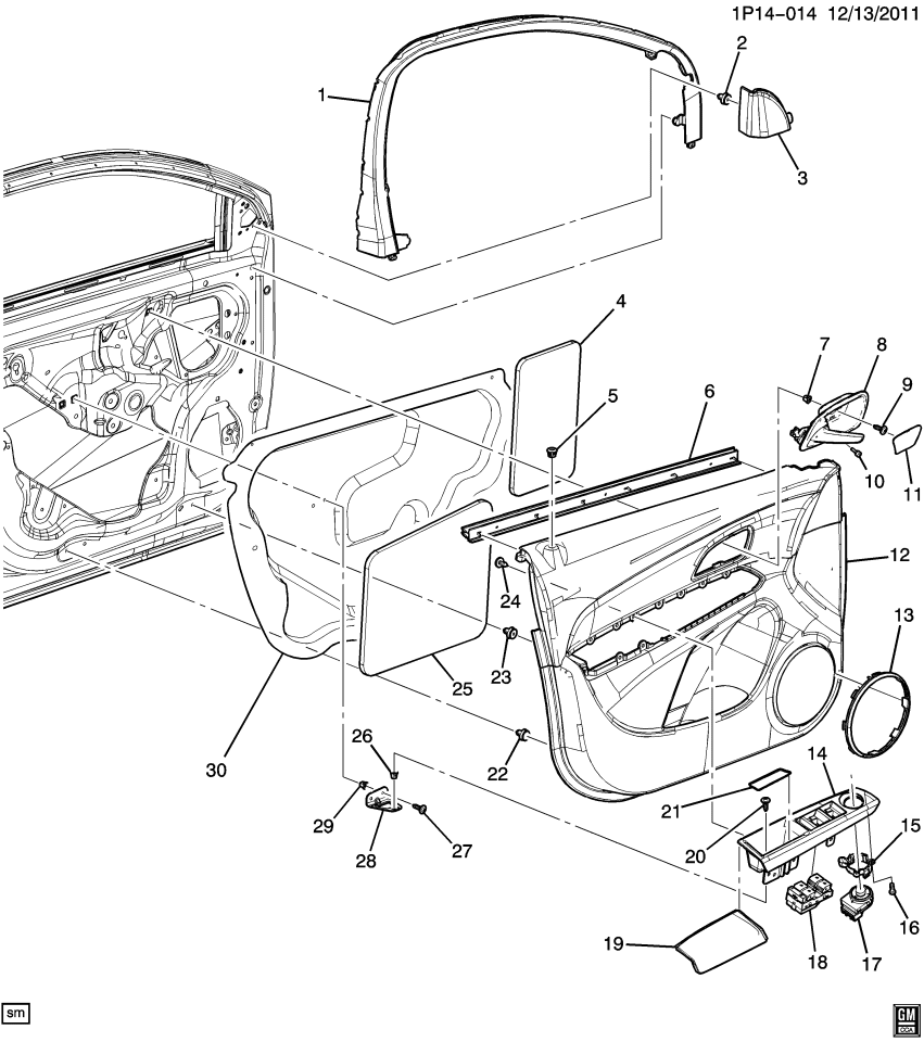 GM 95176208 Bumper-Front Side Door Inside Handle