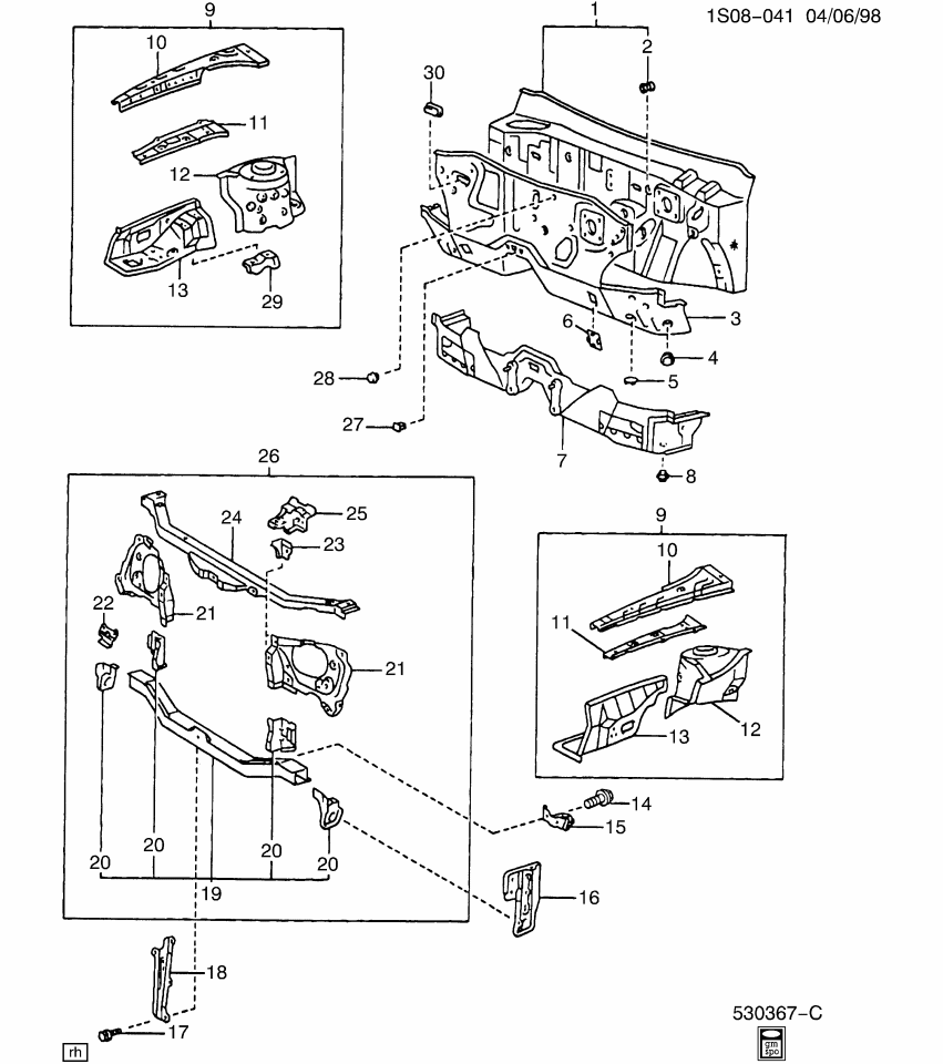 GM 94857044 Support, Radiator