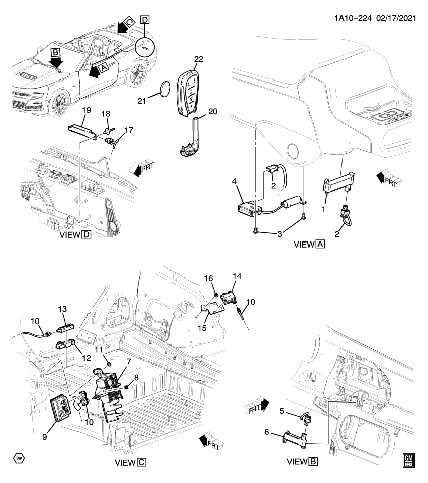GM 13529641 TRANSMITTER ASM-R/CON DR LK & THEFT DTRNT